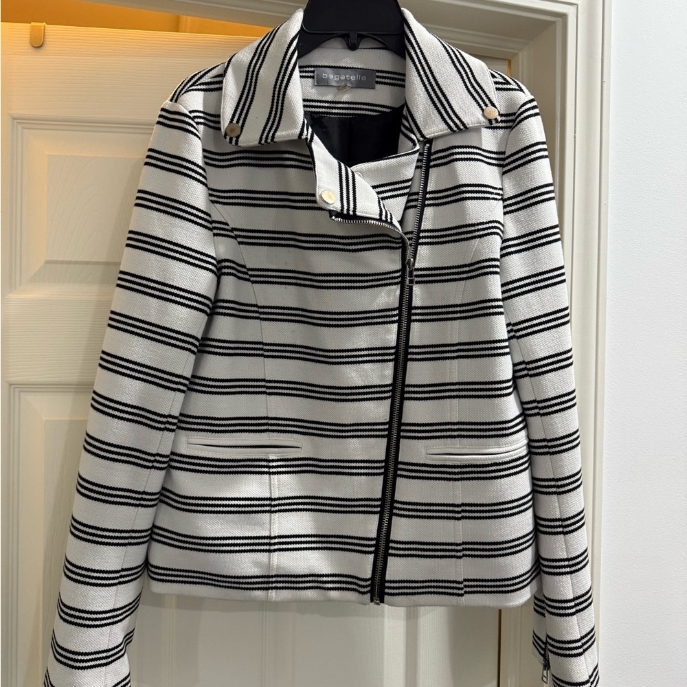 Bagatelle Black and White Striped Blazer